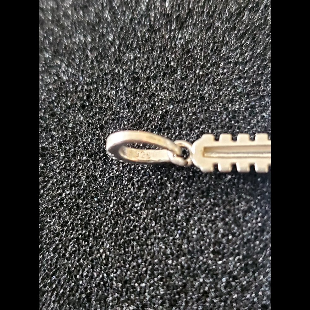 Men Women 925 Sterling Silver Micro Pave Cubic Zirconia Cross Pendant - Picture 5 of 11